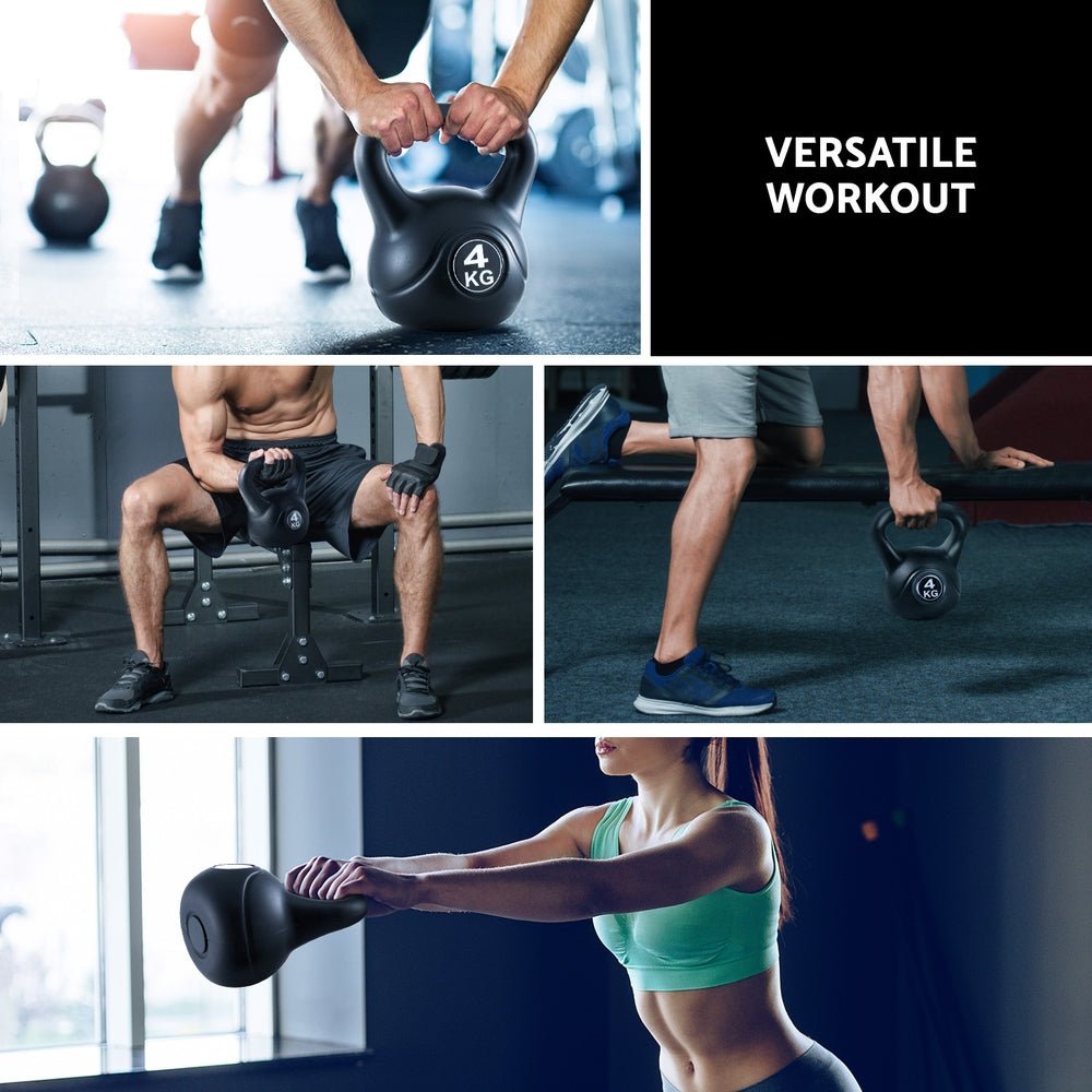 4kg Kettlebell Weight Lifting Gym Dumbbell - Black - Sports & Fitness > Exercise, Gym & Fitness > Free Weights - Rivercity House & Home Co. (ABN 18 642 972 209) - Affordable Modern Furniture Australia