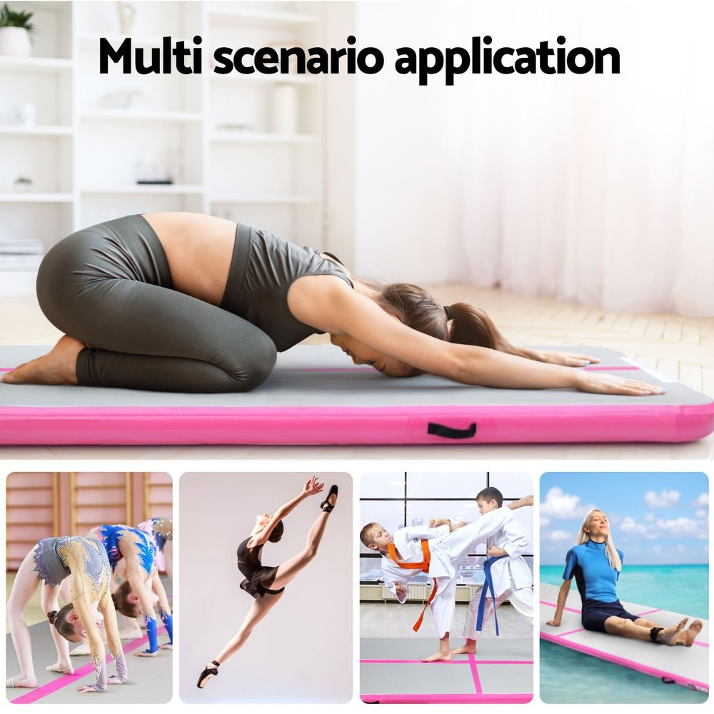 4M Air Track Gymnastics Tumbling Exercise Cheerleading Mat Inflatable Pink - Sports & Fitness > Exercise, Gym & Fitness > Gymnastics - Rivercity House & Home Co. (ABN 18 642 972 209) - Affordable Modern Furniture Australia
