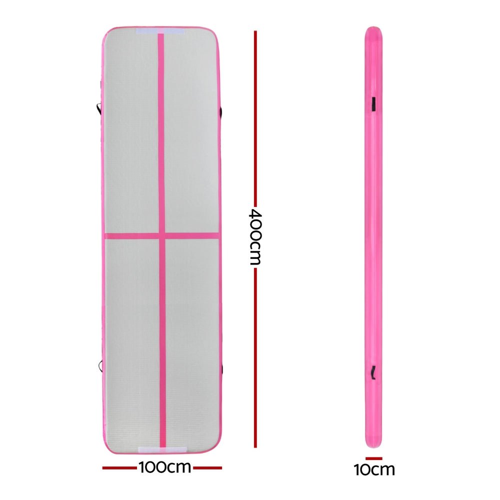 4M Air Track Gymnastics Tumbling Exercise Cheerleading Mat Inflatable Pink - Sports & Fitness > Exercise, Gym & Fitness > Gymnastics - Rivercity House & Home Co. (ABN 18 642 972 209) - Affordable Modern Furniture Australia