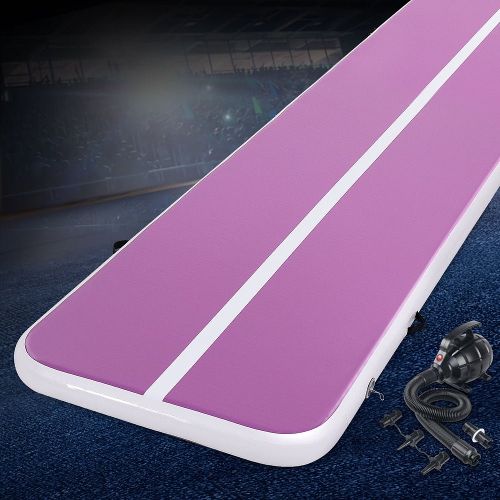 4M Air Track Gymnastics Tumbling Exercise Yoga Mat W/ Pump Inflatable Purple - Sports & Fitness > Exercise, Gym & Fitness > Gymnastics - Rivercity House & Home Co. (ABN 18 642 972 209) - Affordable Modern Furniture Australia