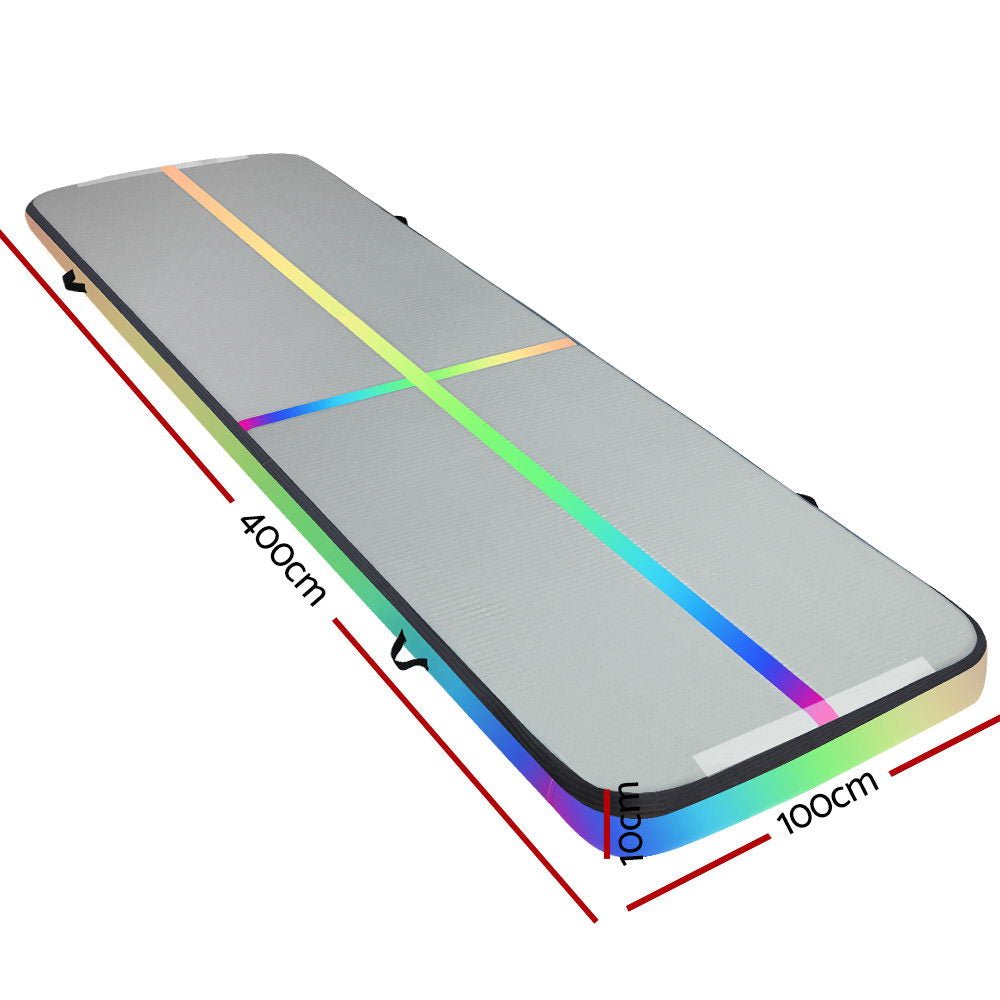 4m x 1m Inflatable Air Track Tumbling Mat for Gymnastics and Yoga - Multi-Colour - Sports & Fitness > Exercise, Gym & Fitness > Gymnastics - Rivercity House & Home Co. (ABN 18 642 972 209) - Affordable Modern Furniture Australia