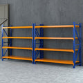 4Mx1.8M Warehouse Shelving Rack 200kg Capacity 2-Pack - Orange & Blue