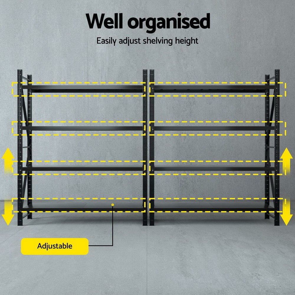 4Mx2.4M Garage Shelving Warehouse Rack Black - Tools > Tools Storage > Wall Storage Racks - Rivercity House & Home Co. (ABN 18 642 972 209) - Affordable Modern Furniture Australia