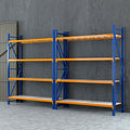 4Mx2.4M Heavy-Duty Garage Shelving Warehouse Rack - Orange & Blue