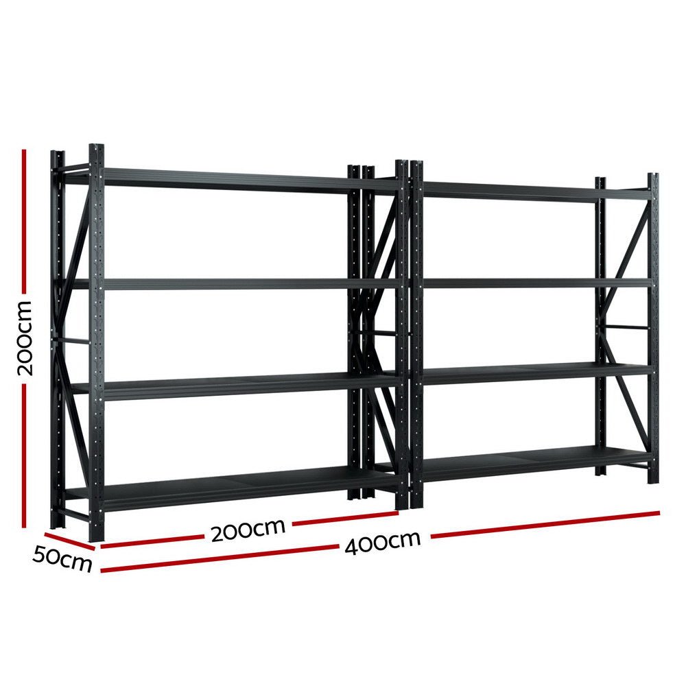 4Mx2M Garage Shelving Warehouse Rack Black - Tools > Tools Storage > Wall Storage Racks - Rivercity House & Home Co. (ABN 18 642 972 209) - Affordable Modern Furniture Australia