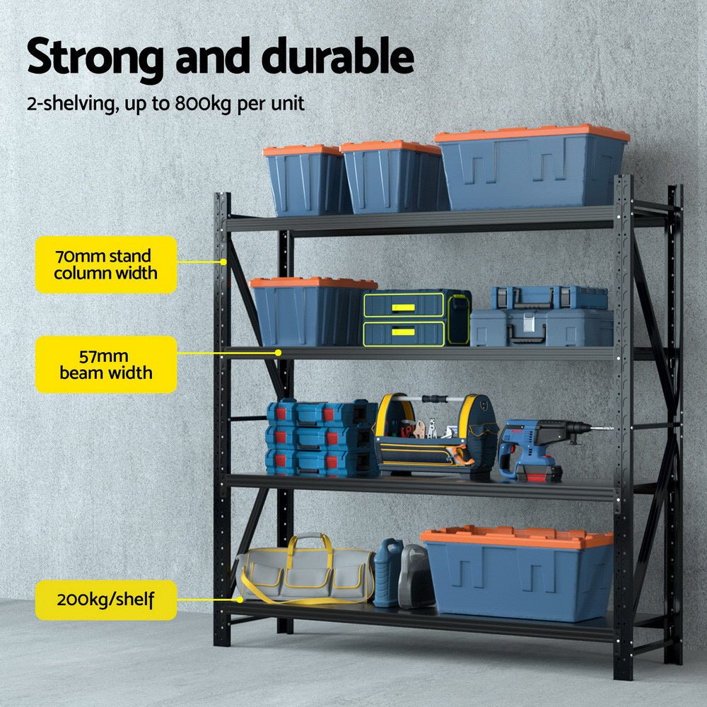 4Mx2M Garage Shelving Warehouse Rack Black - Tools > Tools Storage > Wall Storage Racks - Rivercity House & Home Co. (ABN 18 642 972 209) - Affordable Modern Furniture Australia