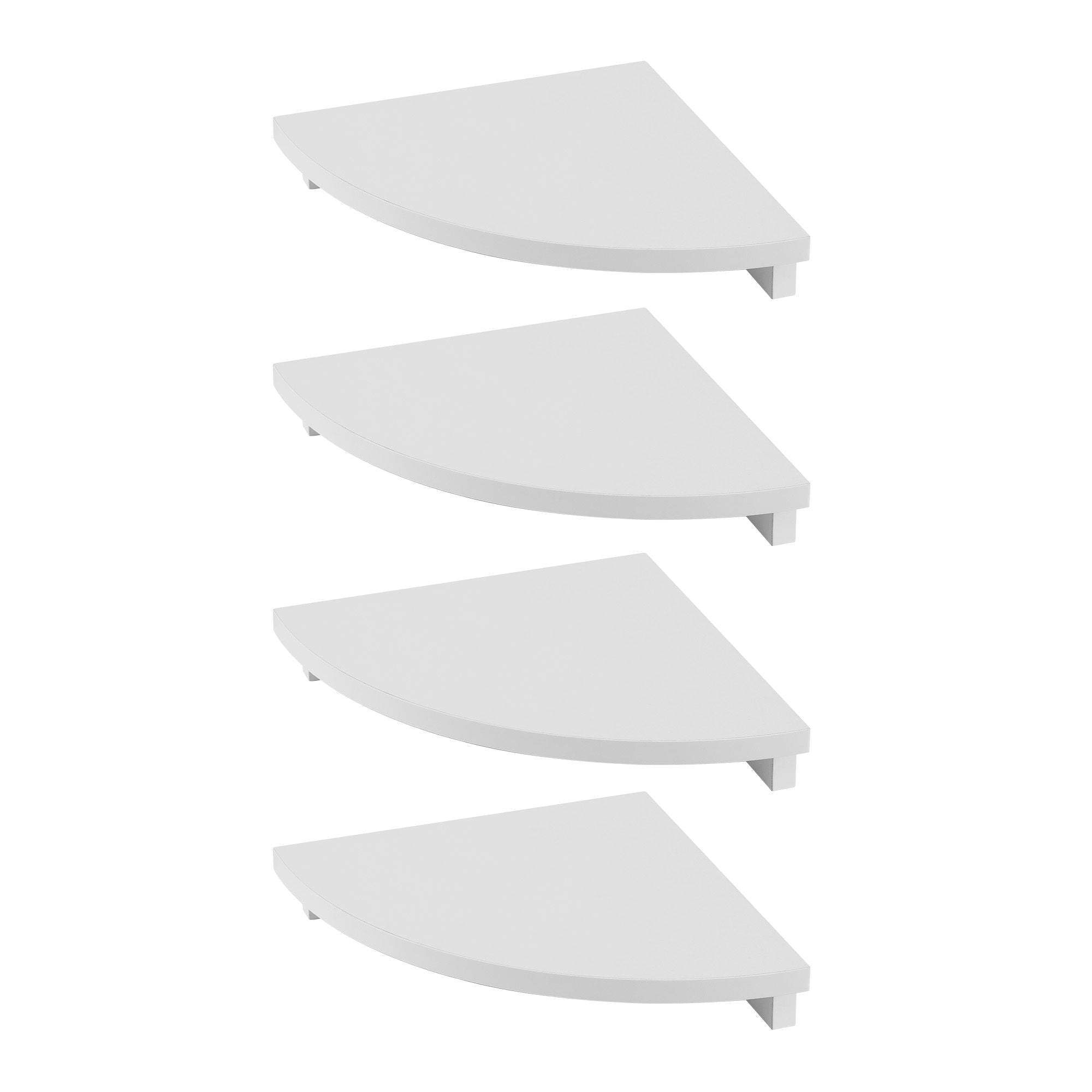 4pc Corner Floating Wall Shelf Wall Mounted Display Rack Round Edge White - Furniture > Living Room > Bookcases & Shelves - Rivercity House & Home Co. (ABN 18 642 972 209) - Affordable Modern Furniture Australia