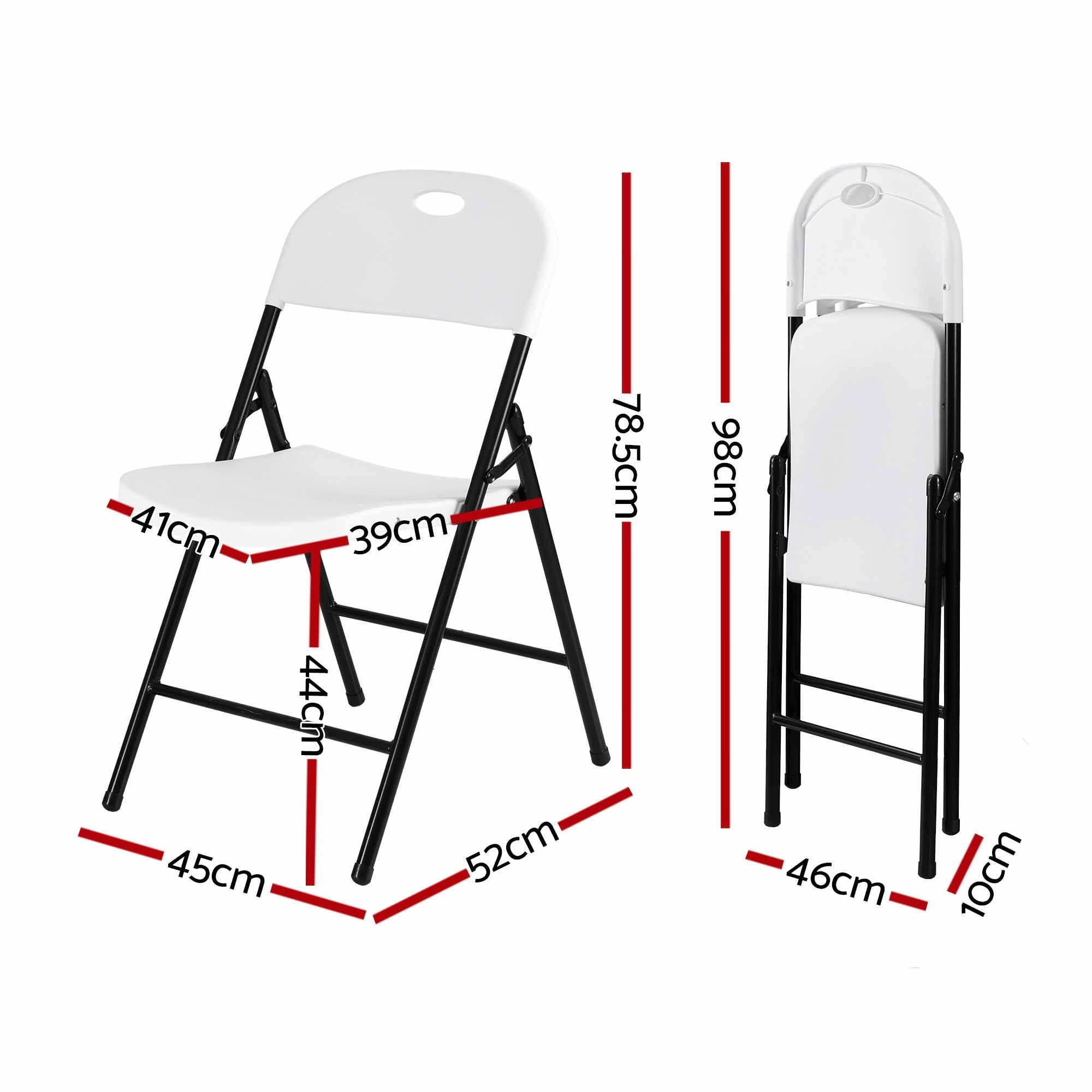 4PC Outdoor Dining Chairs PP Folding Chair Patio Garden Furniture White - Furniture > Dining > Kitchen & Dining Chairs - Rivercity House & Home Co. (ABN 18 642 972 209) - Affordable Modern Furniture Australia