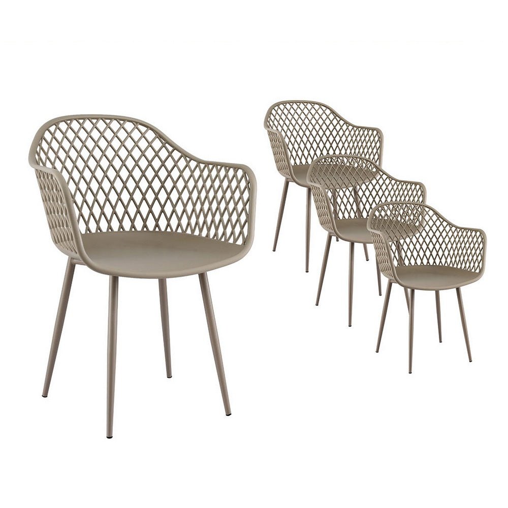4PC Outdoor Dining Chairs PP Lounge Chair Patio Furniture Garden Coffee - Furniture > Outdoor > Outdoor Chairs - Rivercity House & Home Co. (ABN 18 642 972 209) - Affordable Modern Furniture Australia