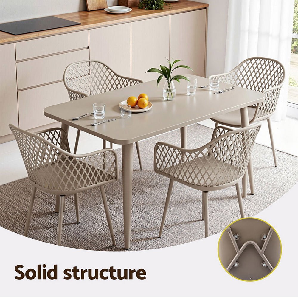 4PC Outdoor Dining Chairs PP Lounge Chair Patio Furniture Garden Coffee - Furniture > Outdoor > Outdoor Chairs - Rivercity House & Home Co. (ABN 18 642 972 209) - Affordable Modern Furniture Australia