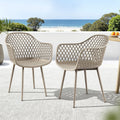 4PC Outdoor Patio Dining Lounge Chairs with PP Frame - Coffee