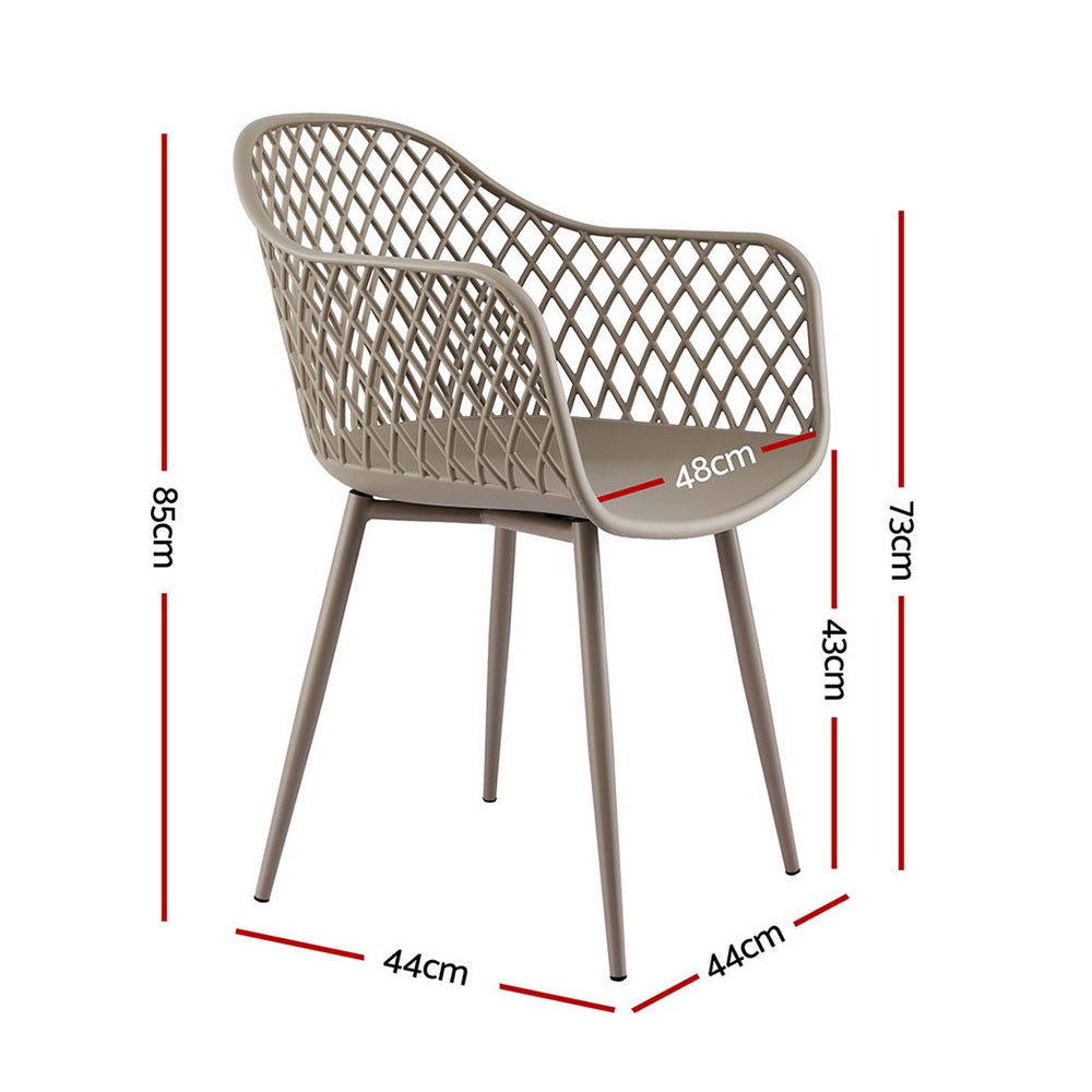 4PC Outdoor Dining Chairs PP Lounge Chair Patio Furniture Garden Coffee - Furniture > Outdoor > Outdoor Chairs - Rivercity House & Home Co. (ABN 18 642 972 209) - Affordable Modern Furniture Australia
