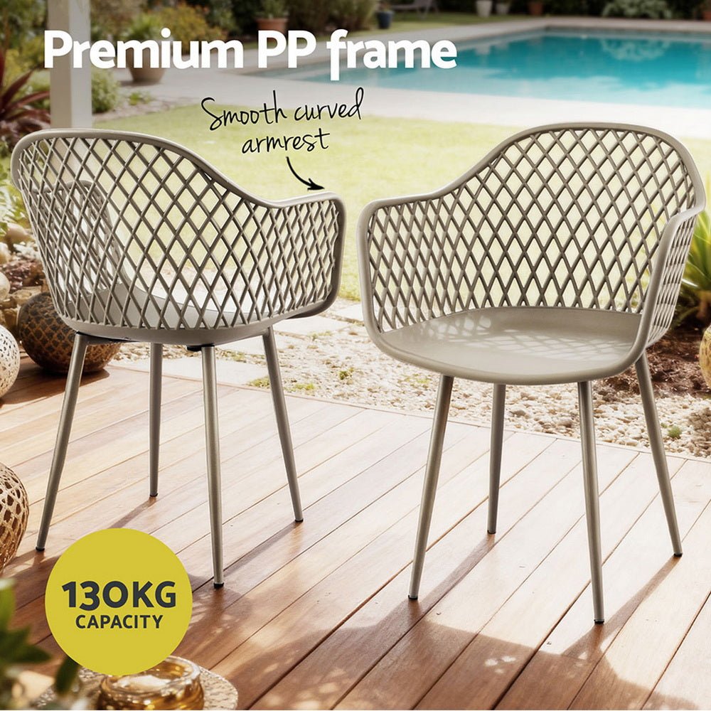 4PC Outdoor Dining Chairs PP Lounge Chair Patio Furniture Garden Coffee - Furniture > Outdoor > Outdoor Chairs - Rivercity House & Home Co. (ABN 18 642 972 209) - Affordable Modern Furniture Australia