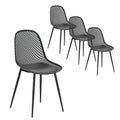4PC Outdoor Dining Chairs PP Lounge Chair Patio Garden Furniture Black
