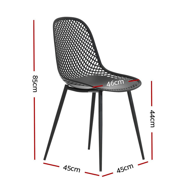 4PC Outdoor Dining Chairs PP Lounge Chair Patio Garden Furniture Black - Furniture > Bar Stools & Chairs - Rivercity House & Home Co. (ABN 18 642 972 209) - Affordable Modern Furniture Australia