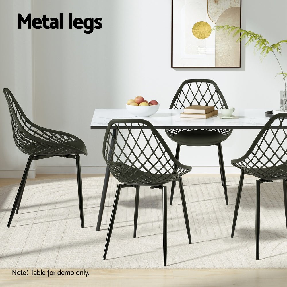 4PC Outdoor Dining Chairs PP Lounge Chair Patio Garden Furniture Black - Furniture > Outdoor > Outdoor Chairs - Rivercity House & Home Co. (ABN 18 642 972 209) - Affordable Modern Furniture Australia