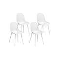 4PC Outdoor Dining Chairs PP Lounge Chair Patio Garden Furniture White