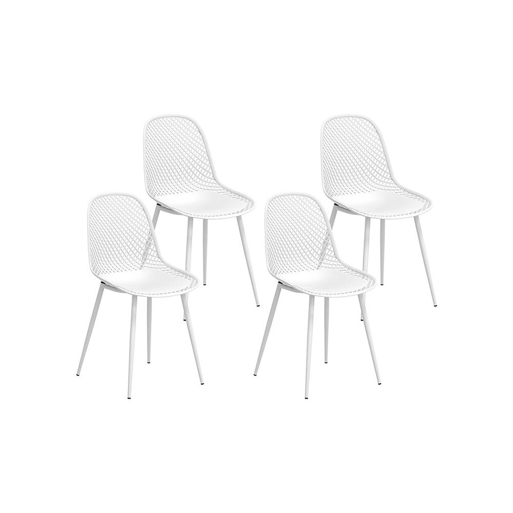 4PC Outdoor Dining Chairs PP Lounge Chair Patio Garden Furniture White - Furniture > Bar Stools & Chairs - Rivercity House & Home Co. (ABN 18 642 972 209) - Affordable Modern Furniture Australia