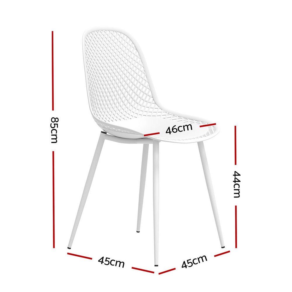 4PC Outdoor Dining Chairs PP Lounge Chair Patio Garden Furniture White - Furniture > Bar Stools & Chairs - Rivercity House & Home Co. (ABN 18 642 972 209) - Affordable Modern Furniture Australia