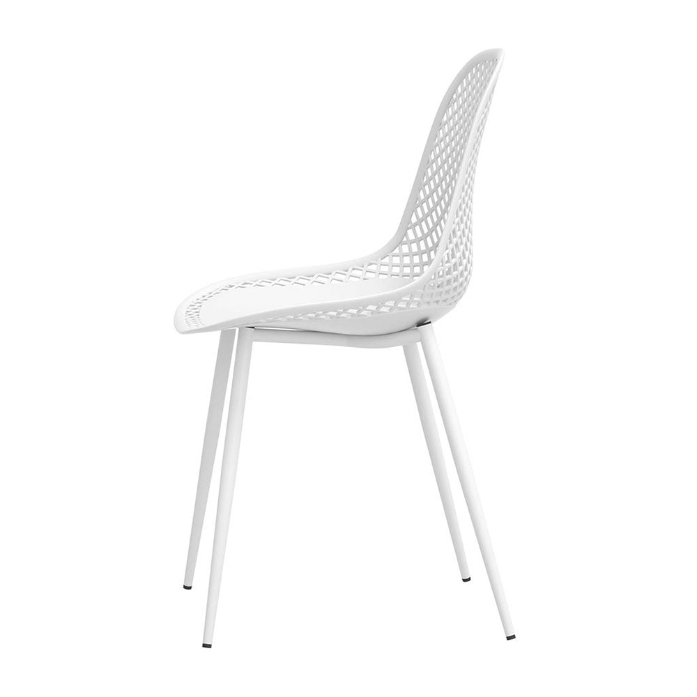 4PC Outdoor Dining Chairs PP Lounge Chair Patio Garden Furniture White - Furniture > Bar Stools & Chairs - Rivercity House & Home Co. (ABN 18 642 972 209) - Affordable Modern Furniture Australia