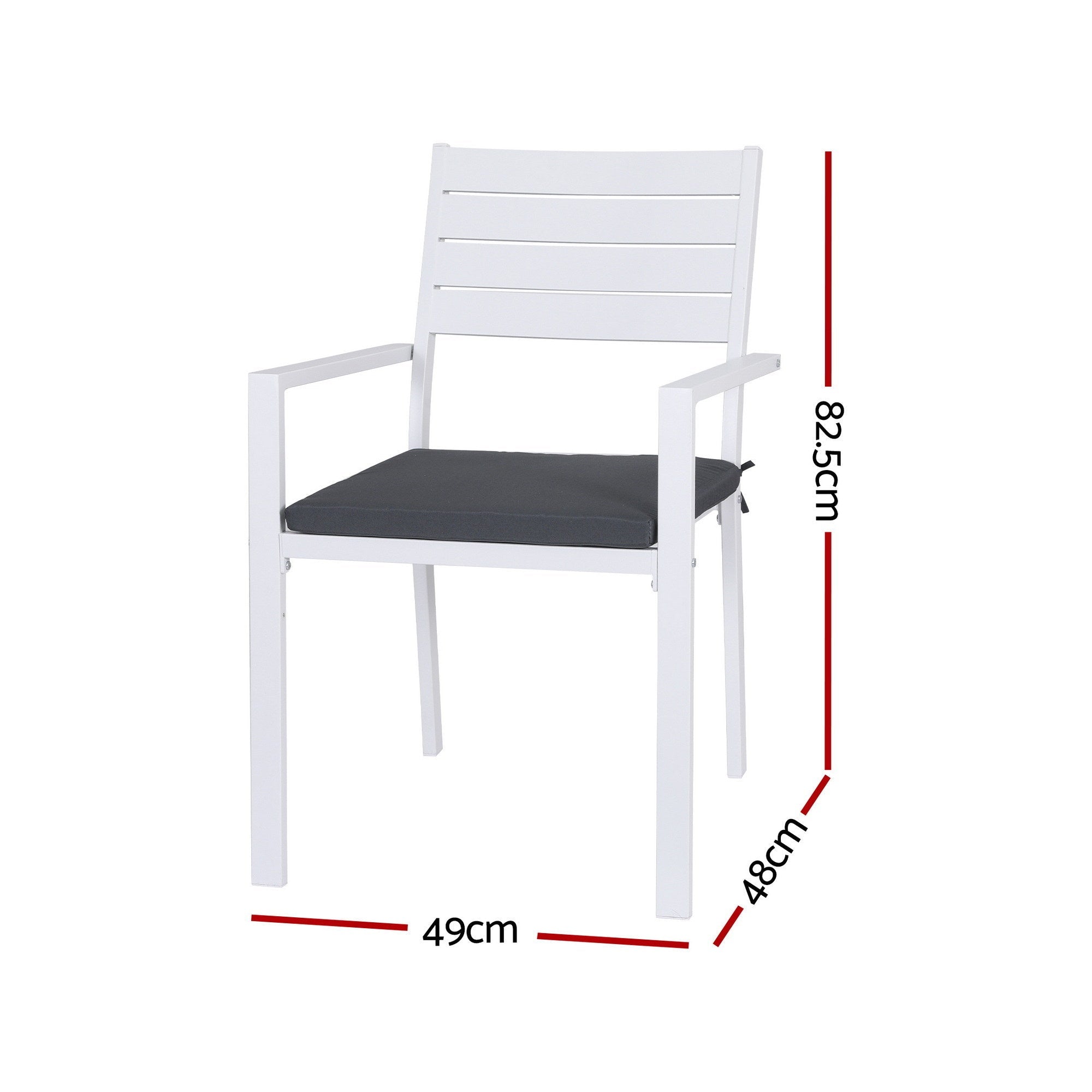 4PC Outdoor Dining Chairs Stackable Aluminum Lounge Chair Patio Furniture - Furniture > Outdoor > Outdoor Chairs - Rivercity House & Home Co. (ABN 18 642 972 209) - Affordable Modern Furniture Australia