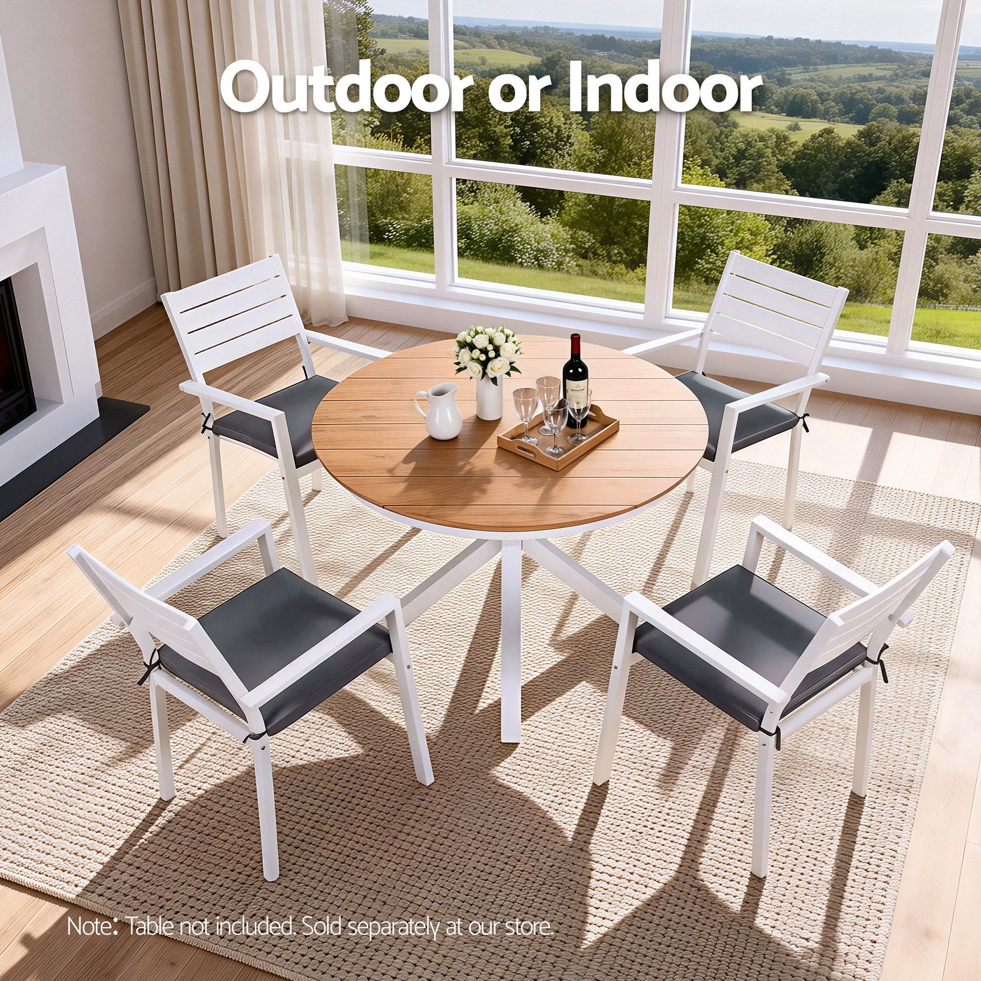 4PC Outdoor Dining Chairs Stackable Aluminum Lounge Chair Patio Furniture - Furniture > Outdoor > Outdoor Chairs - Rivercity House & Home Co. (ABN 18 642 972 209) - Affordable Modern Furniture Australia