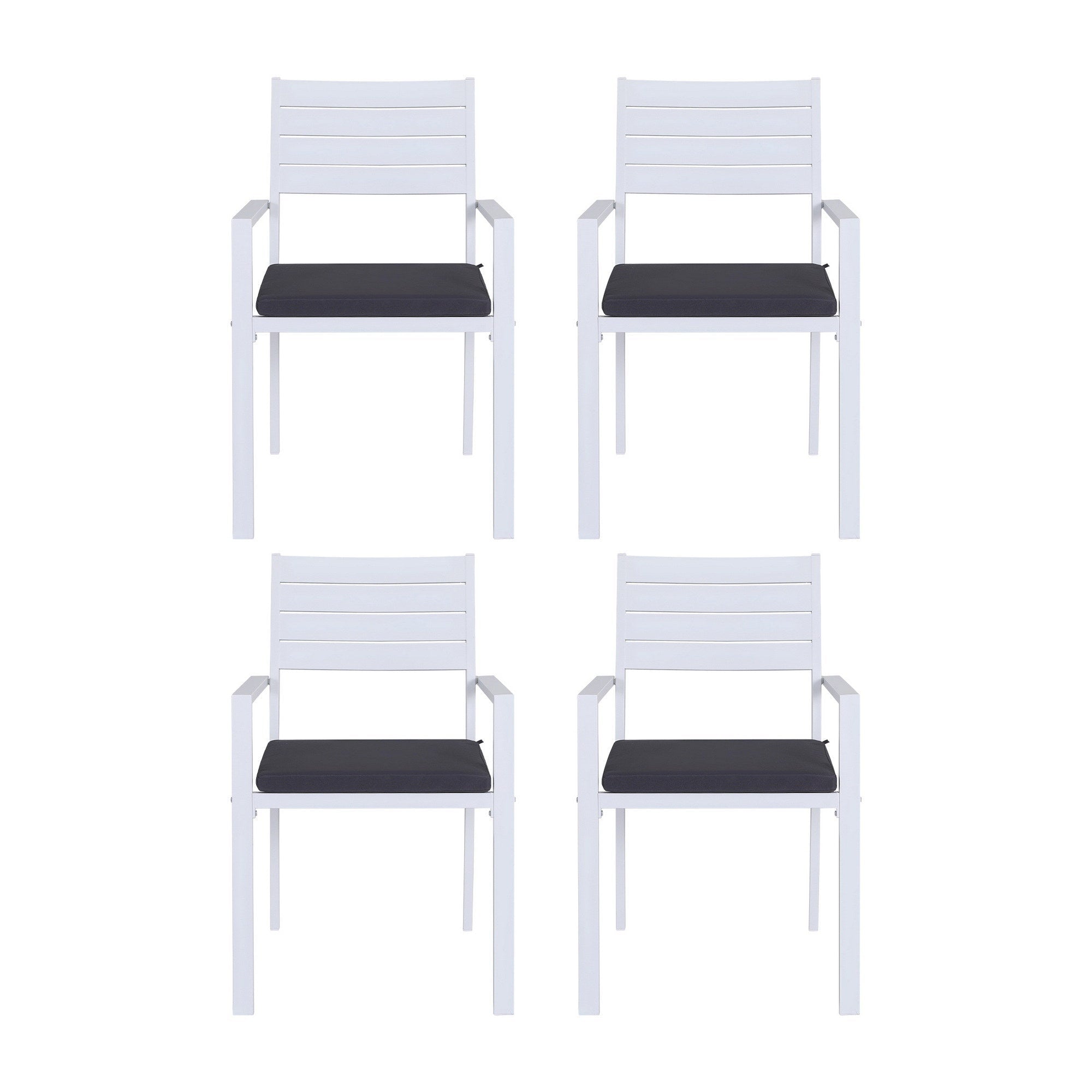 4PC Outdoor Dining Chairs Stackable Aluminum Lounge Chair Patio Furniture - Furniture > Outdoor > Outdoor Chairs - Rivercity House & Home Co. (ABN 18 642 972 209) - Affordable Modern Furniture Australia