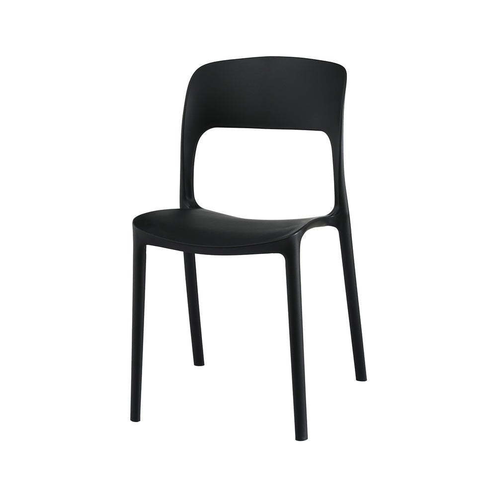 4PC Outdoor Dining Chairs Stackable PP Patio Chair Garden Furniture Black - Furniture > Outdoor > Outdoor Chairs - Rivercity House & Home Co. (ABN 18 642 972 209) - Affordable Modern Furniture Australia