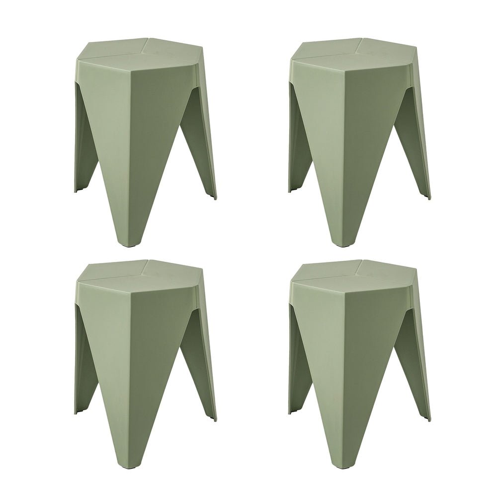 4PC Puzzle Stool Bar Stools Stackable Green - Furniture > Bar Stools & Chairs > Table & Bar Stools - Rivercity House & Home Co. (ABN 18 642 972 209) - Affordable Modern Furniture Australia