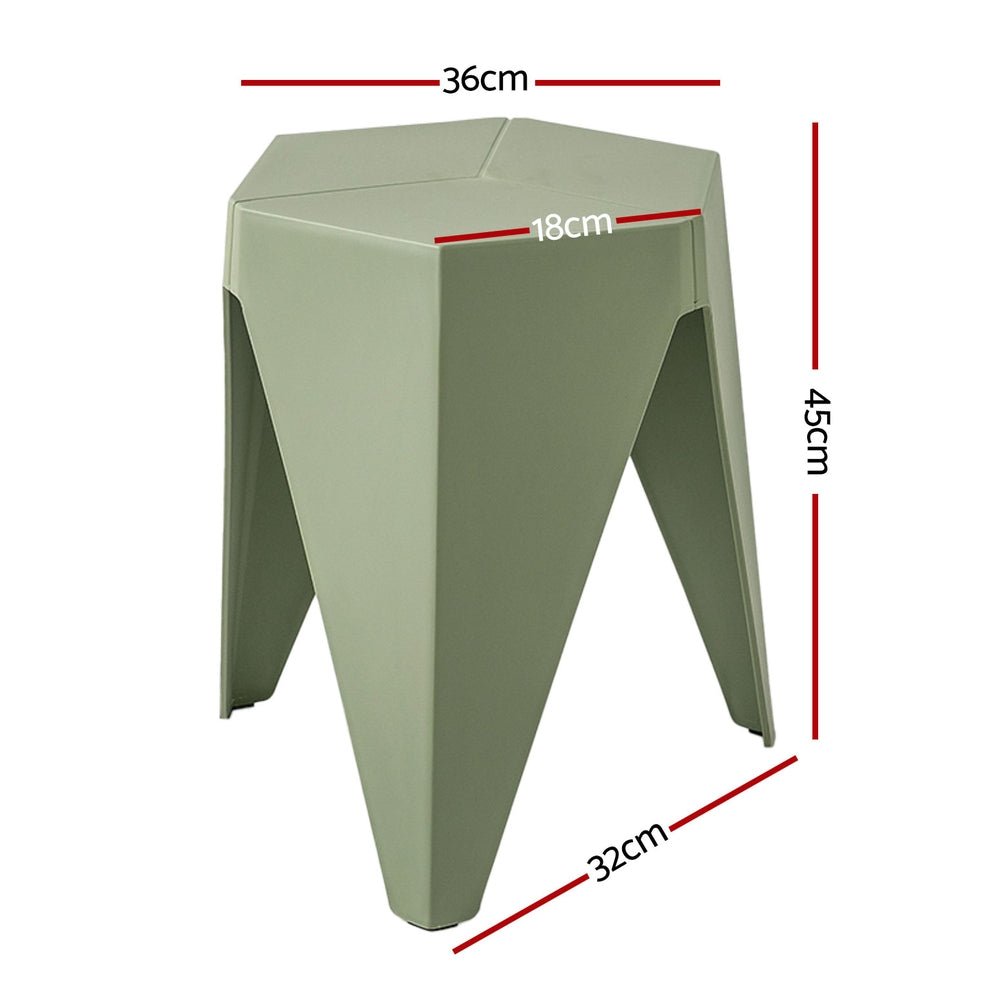 4PC Puzzle Stool Bar Stools Stackable Green - Furniture > Bar Stools & Chairs > Table & Bar Stools - Rivercity House & Home Co. (ABN 18 642 972 209) - Affordable Modern Furniture Australia