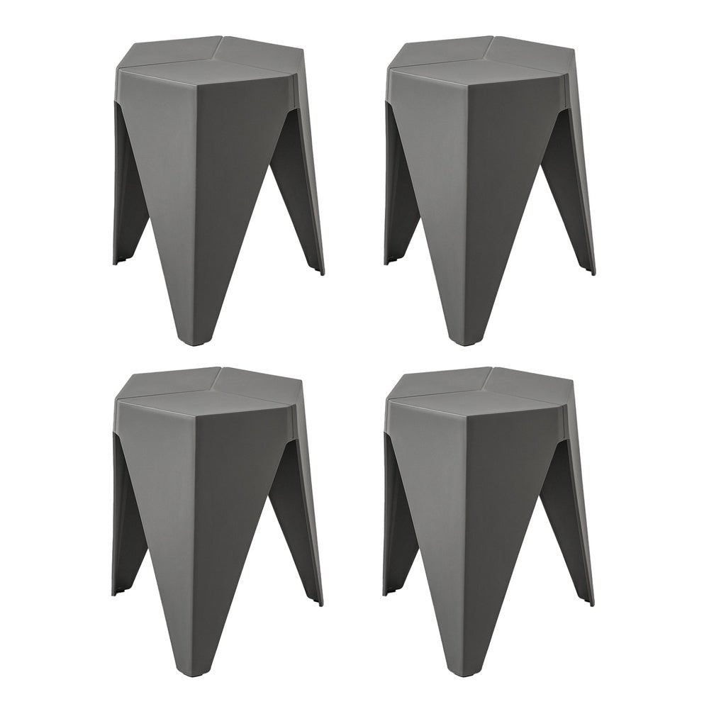 4PC Puzzle Stool Bar Stools Stackable Grey - Furniture > Bar Stools & Chairs > Table & Bar Stools - Rivercity House & Home Co. (ABN 18 642 972 209) - Affordable Modern Furniture Australia
