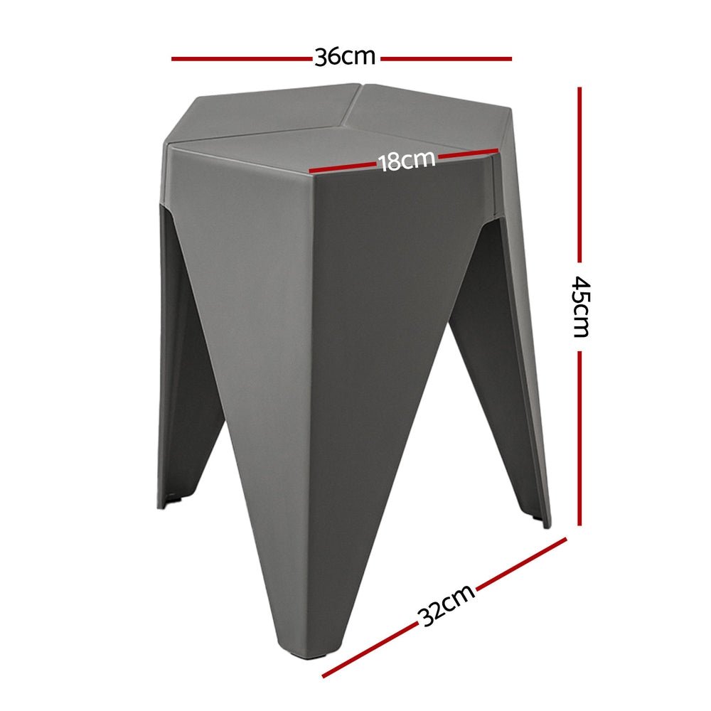 4PC Puzzle Stool Bar Stools Stackable Grey - Furniture > Bar Stools & Chairs > Table & Bar Stools - Rivercity House & Home Co. (ABN 18 642 972 209) - Affordable Modern Furniture Australia