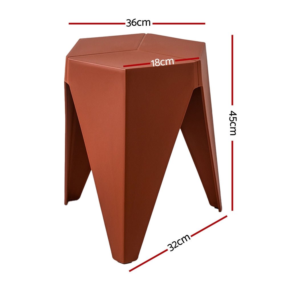 4PC Puzzle Stool Bar Stools Stackable Red - Furniture > Bar Stools & Chairs > Table & Bar Stools - Rivercity House & Home Co. (ABN 18 642 972 209) - Affordable Modern Furniture Australia