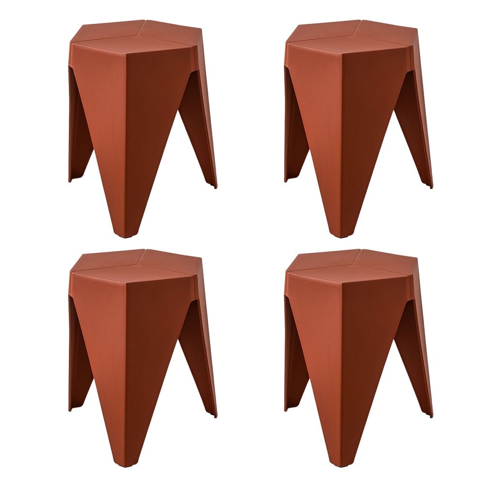 4PC Puzzle Stool Bar Stools Stackable Red - Furniture > Bar Stools & Chairs > Table & Bar Stools - Rivercity House & Home Co. (ABN 18 642 972 209) - Affordable Modern Furniture Australia