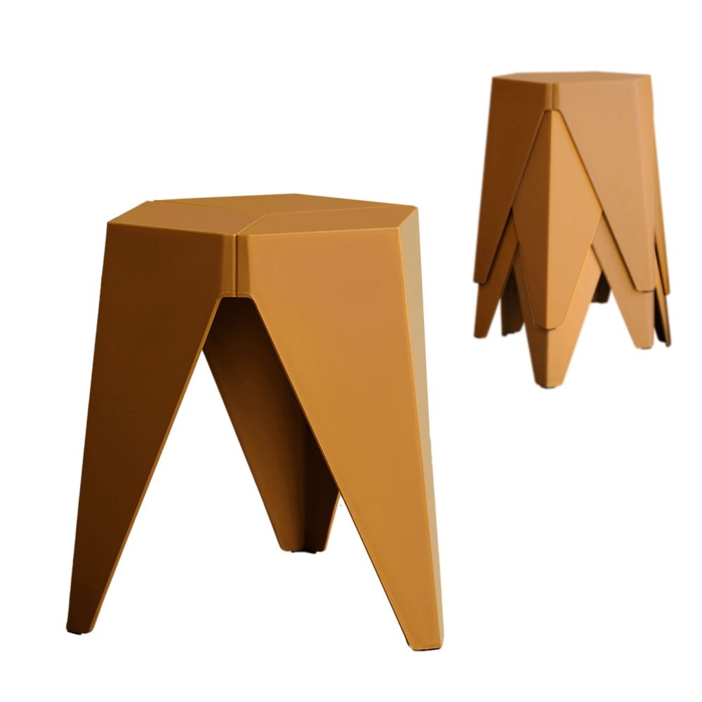 4PC Puzzle Stool Bar Stools Stackable Yellow - Furniture > Bar Stools & Chairs > Table & Bar Stools - Rivercity House & Home Co. (ABN 18 642 972 209) - Affordable Modern Furniture Australia