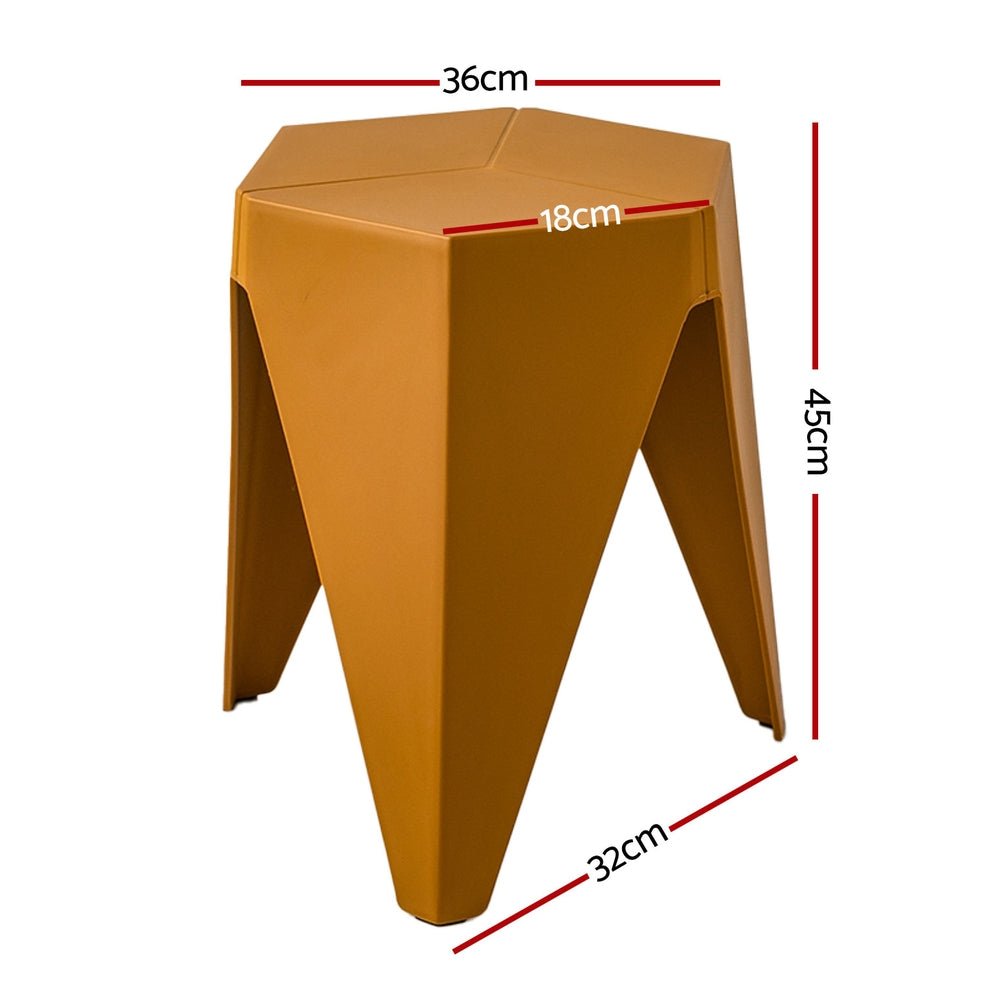 4PC Puzzle Stool Bar Stools Stackable Yellow - Furniture > Bar Stools & Chairs > Table & Bar Stools - Rivercity House & Home Co. (ABN 18 642 972 209) - Affordable Modern Furniture Australia