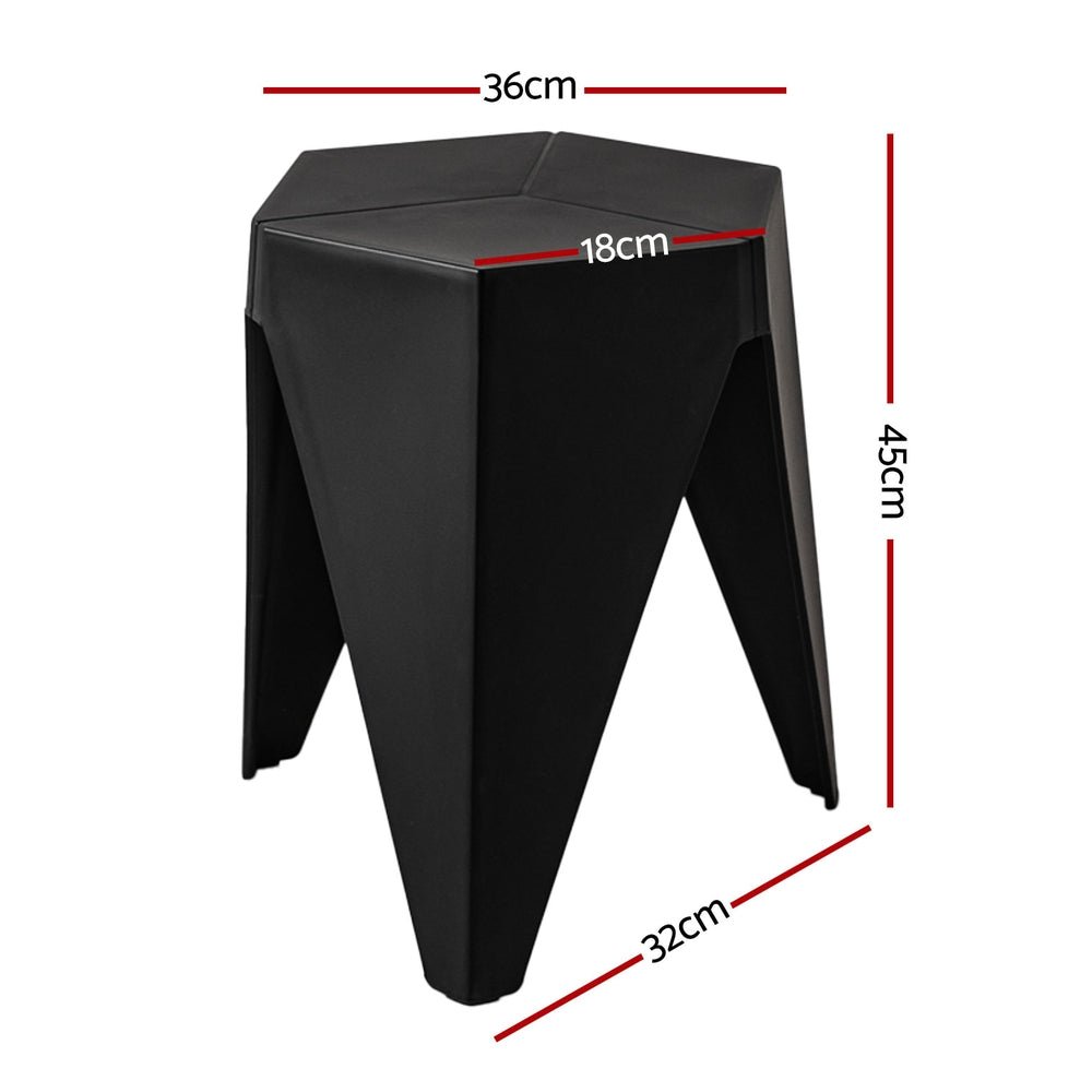4PC Puzzle Stool Plastic Bar Stools Stackable Black - Furniture > Bar Stools & Chairs > Table & Bar Stools - Rivercity House & Home Co. (ABN 18 642 972 209) - Affordable Modern Furniture Australia