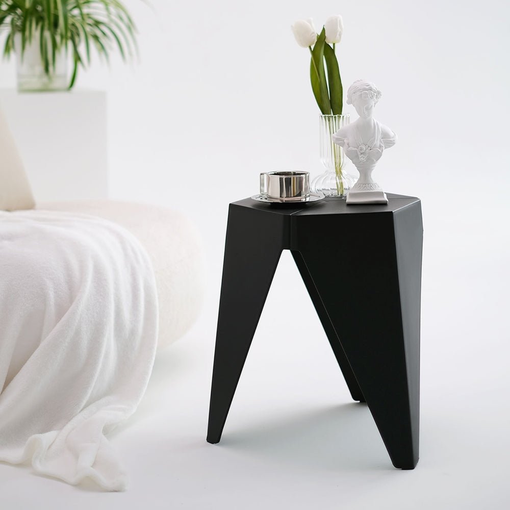 4PC Puzzle Stool Plastic Bar Stools Stackable Black - Furniture > Bar Stools & Chairs > Table & Bar Stools - Rivercity House & Home Co. (ABN 18 642 972 209) - Affordable Modern Furniture Australia