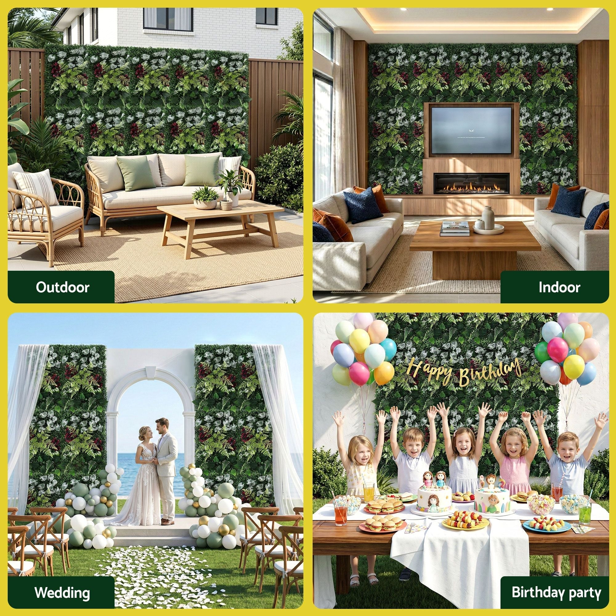 4PCS Artificial Plant Wall Panels 40X60CM Boxwood Panel Flower Backdrop Backyard Green Decor - Home & Garden > Artificial Plants > Artificial Wall Plants - Rivercity House & Home Co. (ABN 18 642 972 209) - Affordable Modern Furniture Australia