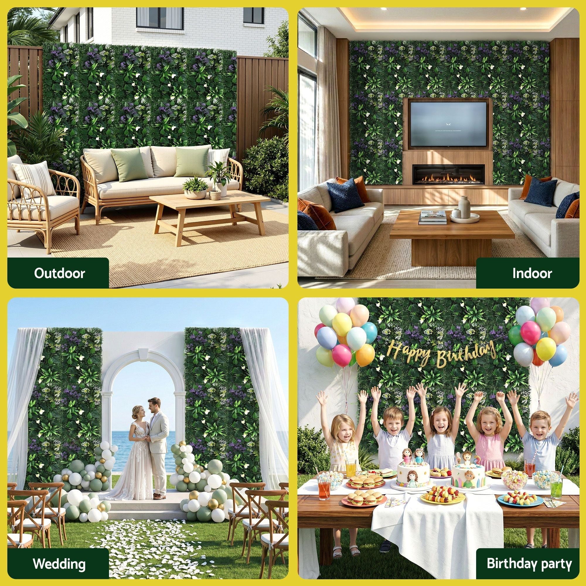 4PCS Artificial Plant Wall Panels 40X60CM Boxwood Panel Hedge Grass Backdrop Backyard Green Decor - Home & Garden > Artificial Plants > Artificial Wall Plants - Rivercity House & Home Co. (ABN 18 642 972 209) - Affordable Modern Furniture Australia