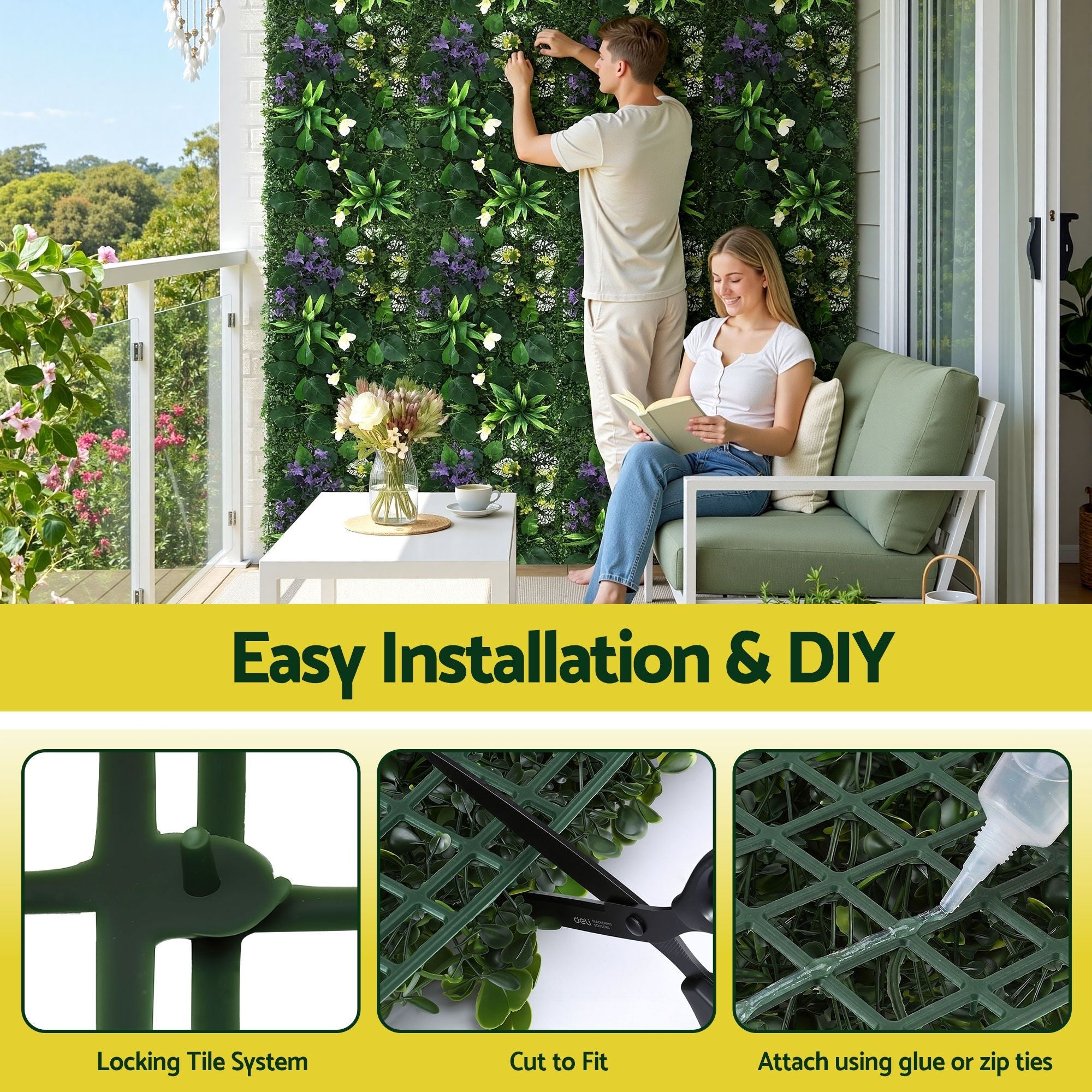 4PCS Artificial Plant Wall Panels 40X60CM Boxwood Panel Hedge Grass Backdrop Backyard Green Decor - Home & Garden > Artificial Plants > Artificial Wall Plants - Rivercity House & Home Co. (ABN 18 642 972 209) - Affordable Modern Furniture Australia