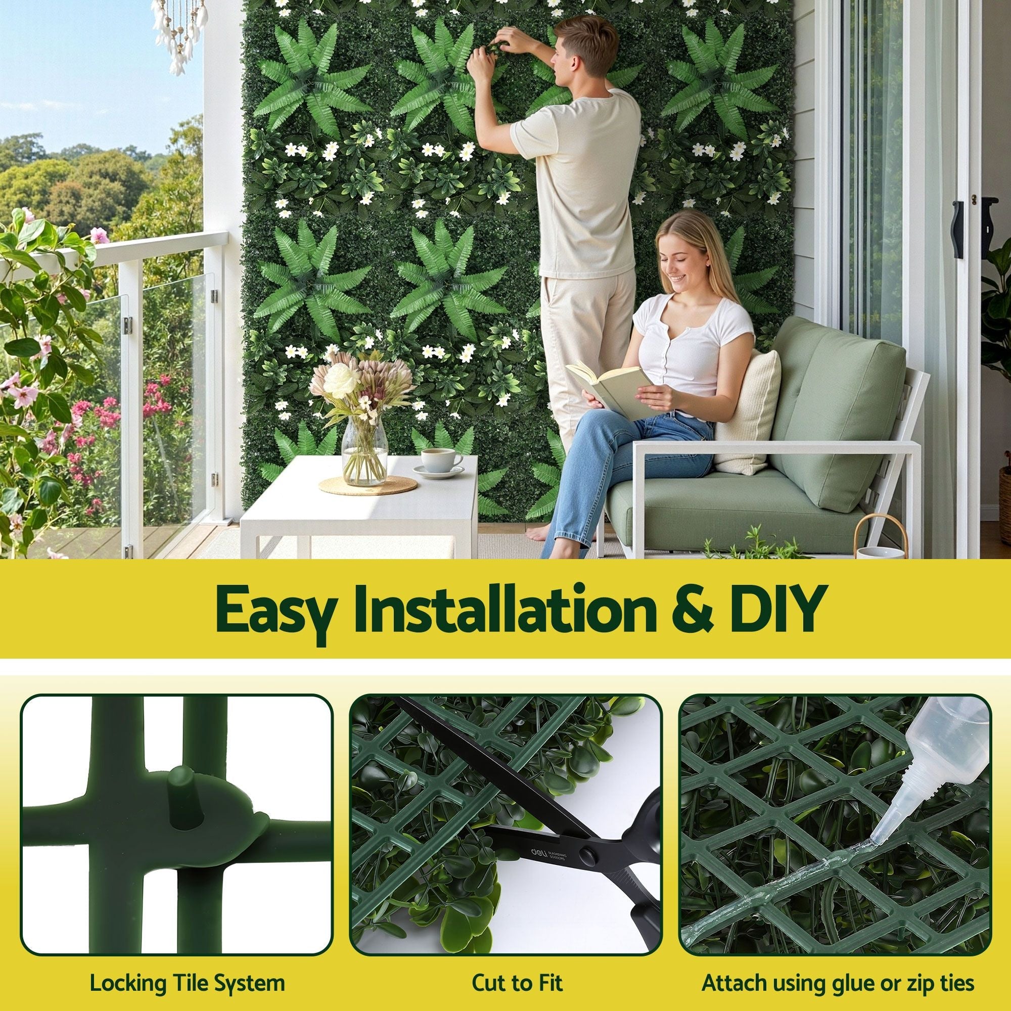 4PCS Artificial Plant Wall Panels 40X60CM Boxwood Panel Leaf Backdrop Backyard Green Decor - Home & Garden > Artificial Plants > Artificial Wall Plants - Rivercity House & Home Co. (ABN 18 642 972 209) - Affordable Modern Furniture Australia