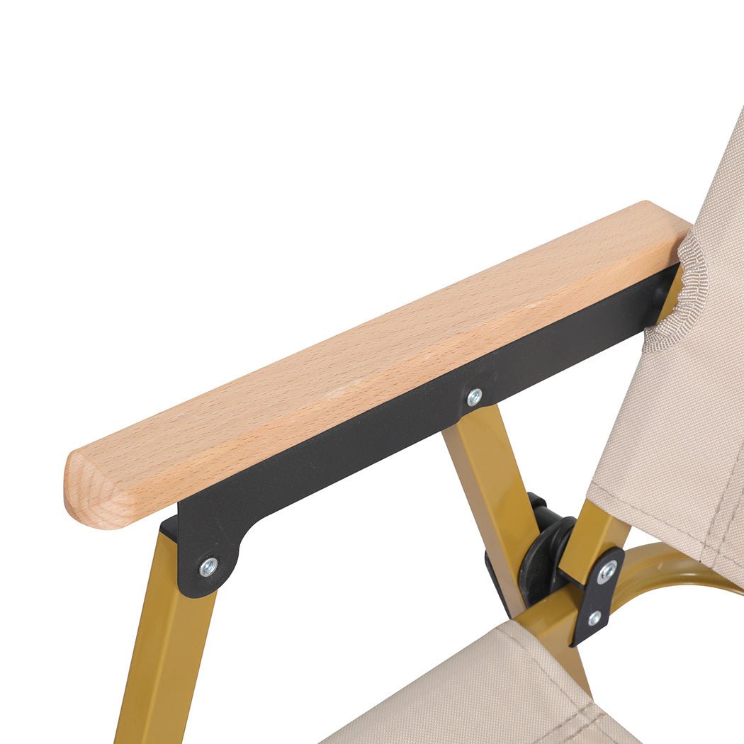 4PCS Folding Camping Chairs Lightweight Portable Outdoor - Beige - Rivercity House & Home Co. (ABN 18 642 972 209) - Affordable Modern Furniture Australia