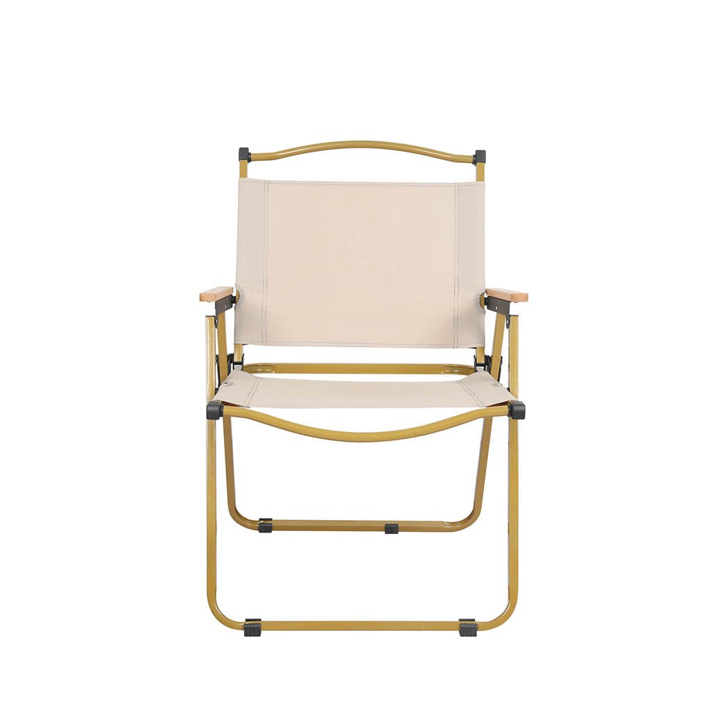 4PCS Folding Camping Chairs Lightweight Portable Outdoor - Beige - Rivercity House & Home Co. (ABN 18 642 972 209) - Affordable Modern Furniture Australia