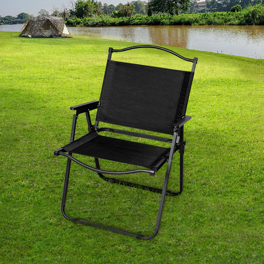 4PCS Folding Portable Camping Chairs - Black - Rivercity House & Home Co. (ABN 18 642 972 209) - Affordable Modern Furniture Australia