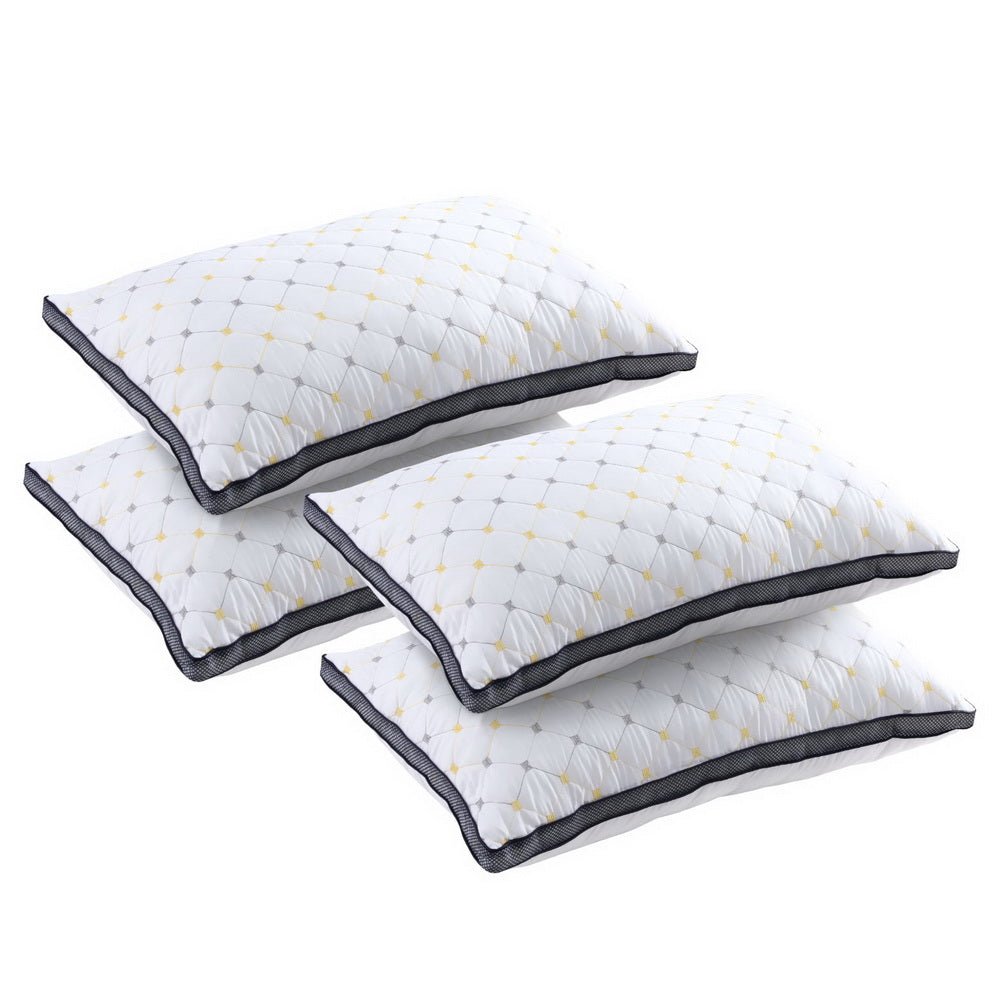 4pcs Microfibre Pillows 70x45cm - White - Home & Garden > Bedding > Pillows - Rivercity House & Home Co. (ABN 18 642 972 209) - Affordable Modern Furniture Australia