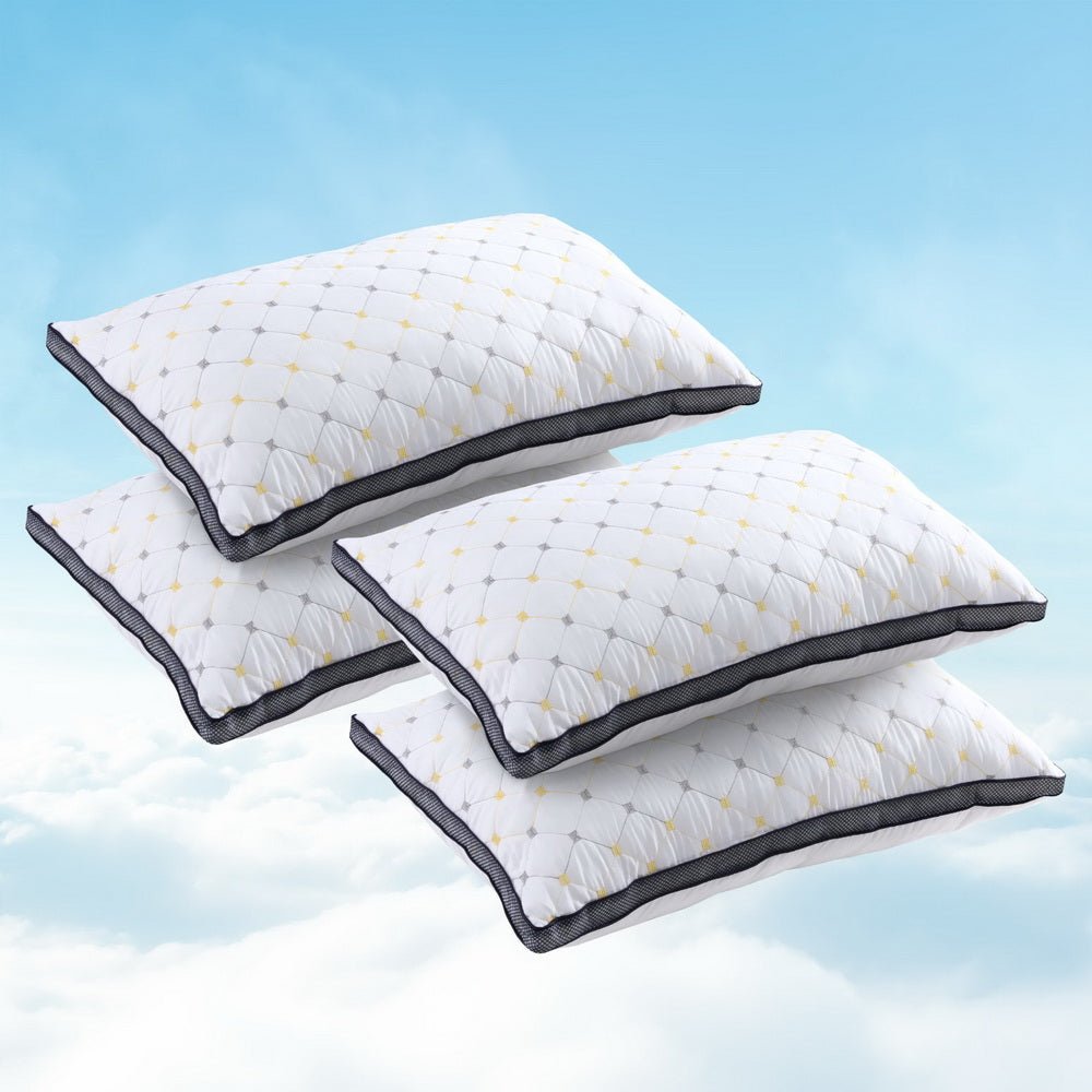 4pcs Microfibre Pillows 70x45cm - White - Home & Garden > Bedding > Pillows - Rivercity House & Home Co. (ABN 18 642 972 209) - Affordable Modern Furniture Australia