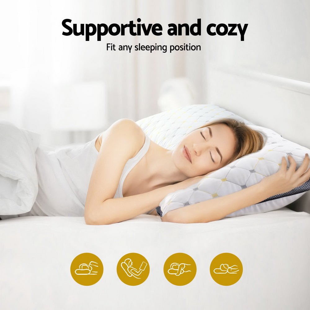 4pcs Microfibre Pillows 70x45cm - White - Home & Garden > Bedding > Pillows - Rivercity House & Home Co. (ABN 18 642 972 209) - Affordable Modern Furniture Australia
