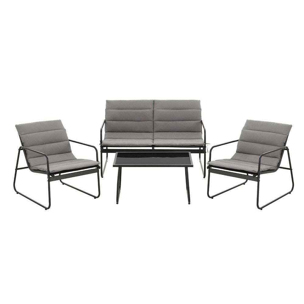 4PCS Outdoor Sofa Set Table and Chairs Cushion textilene Patio Furniture - Furniture > Outdoor > Outdoor Sofas & Lounge Sets - Rivercity House & Home Co. (ABN 18 642 972 209) - Affordable Modern Furniture Australia