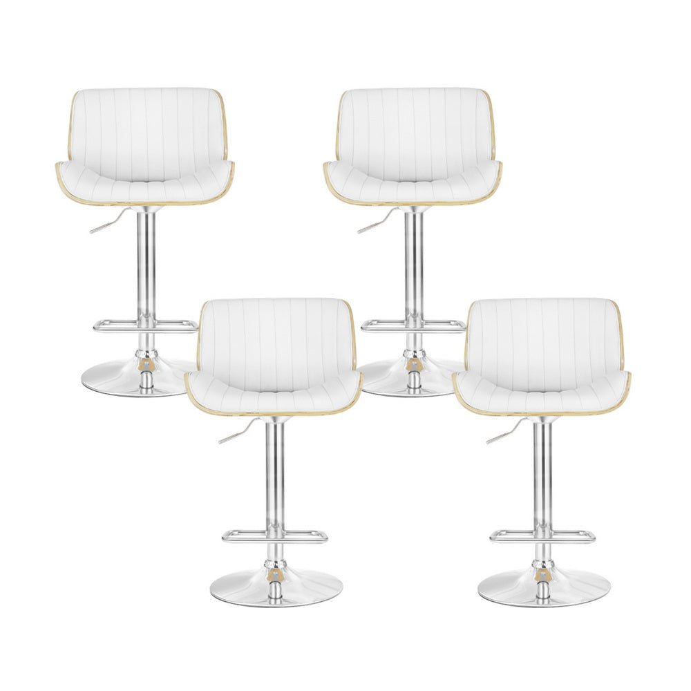 4x Bar Stools Adjustable Leather Chairs - Furniture > Bar Stools & Chairs > Arm Chairs & Recliners - Rivercity House & Home Co. (ABN 18 642 972 209) - Affordable Modern Furniture Australia